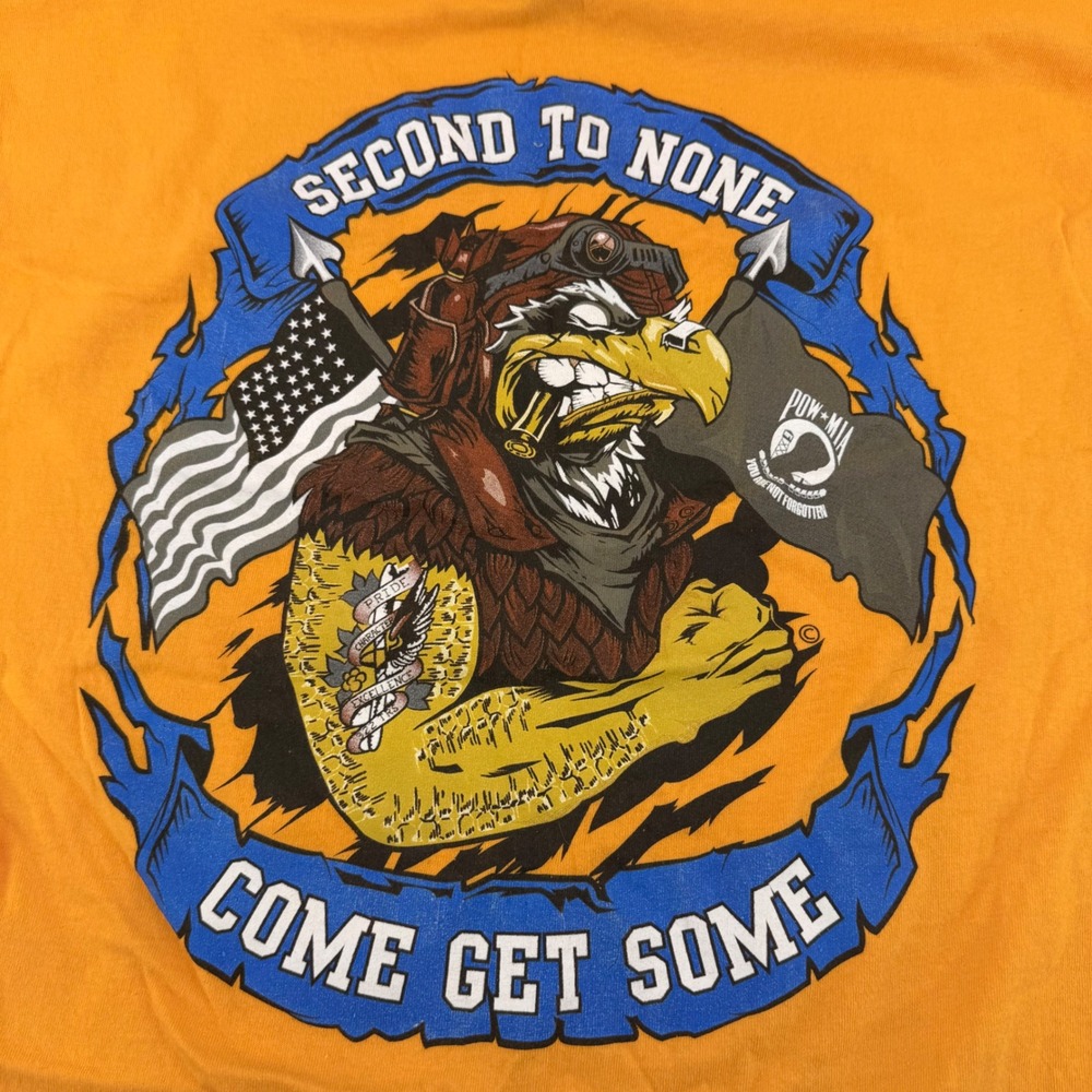 Gildan 322d Training Sq Second To None Come Get Some Yellow Gold T-Shirt Large